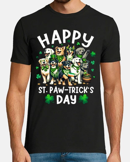 Tee-shirt Joyeuse Saint-Patrick love les chiens e