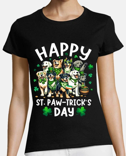 Tee-shirt Joyeuse Saint-Patrick love les chiens e