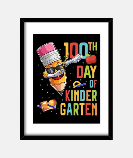 Cadre joyeux 100e jour de maternelle