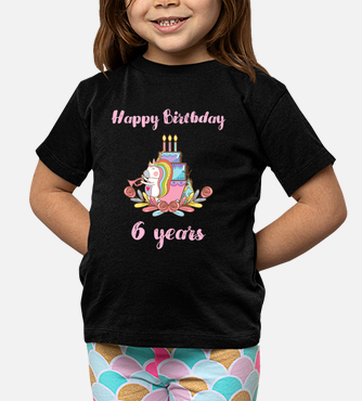 Tee-shirt enfant joyeux anniversaire 6 ans