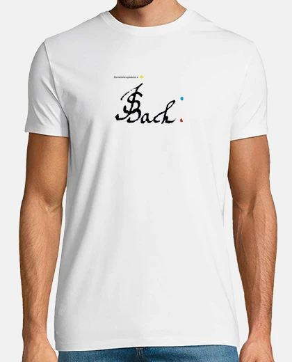 T-shirt jsbach eternamente grato uomo, manica corta, bianco, qualità extra
