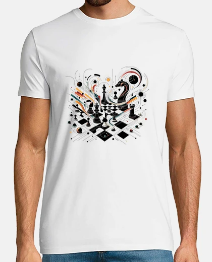 Camiseta juego de ajedrez abstracto