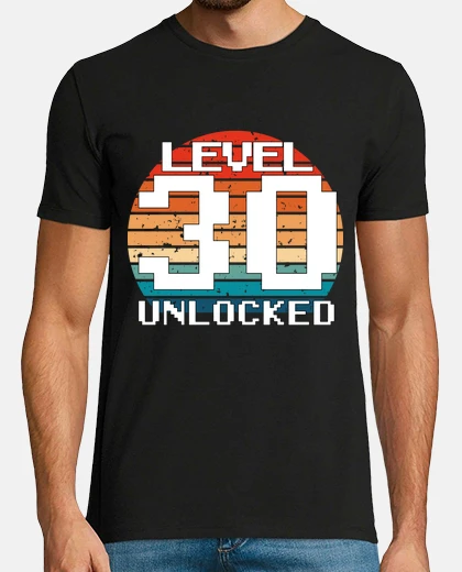 Camiseta juego divertido nivel 30 regalo de jugador desbloqueado