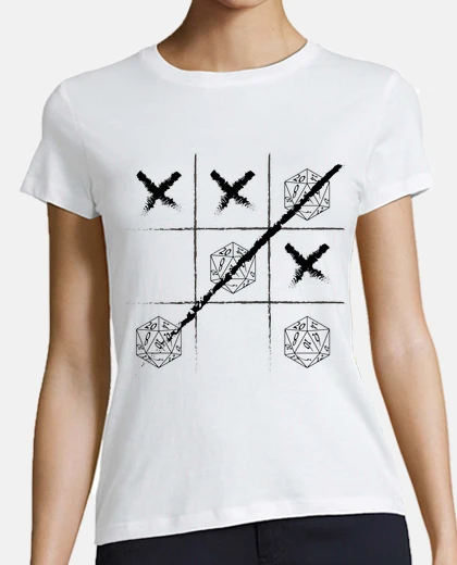 Playera Juego Tres en Raya Dados Rol Negro