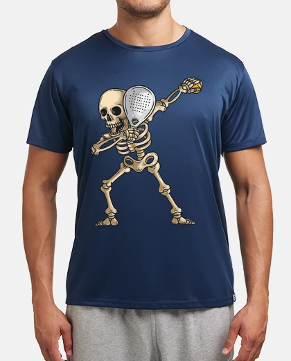 Camiseta jugador de pádel frotando esqueleto crá