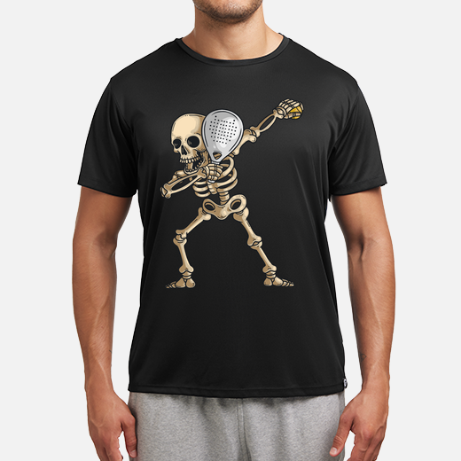 jugador de pádel frotando esqueleto crá
