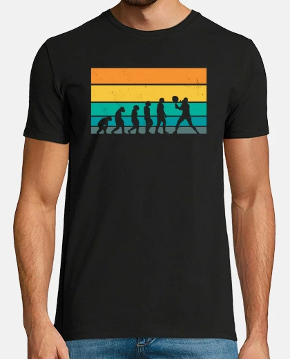 Camiseta jugando al pádel evolución de jugadores de pádel vintage