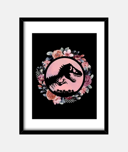 Framed Jurassic Park Flowers - Gift for fans women