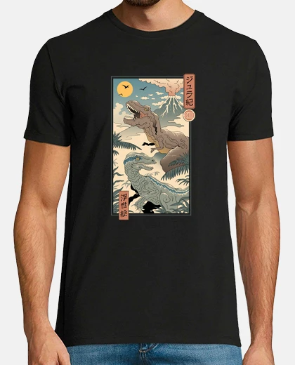 T-shirt jurassic ukiyo-e 2 shirt mens