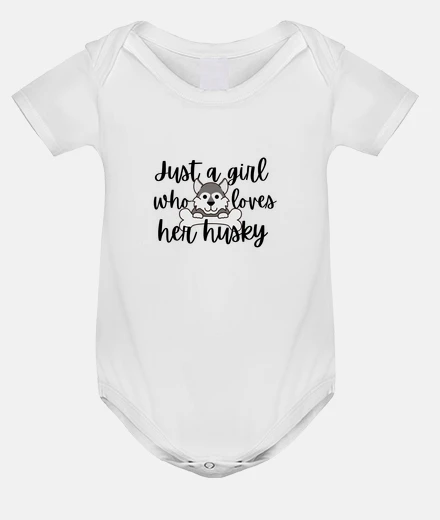 Kids just a girl who loves her husky dog baby bodysuit