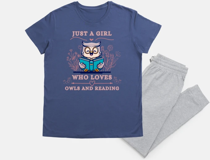 Pyjama Just a Girl Who Loves Owls and Reading