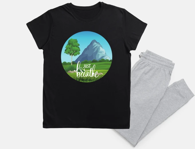 Pyjama just breathe nature mountain