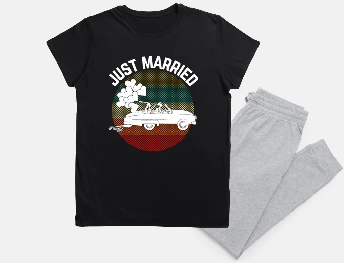 Pyjama Just Married Couple Funny Bachelor Part