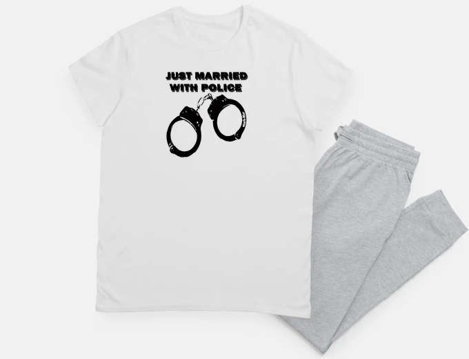 Pyjama Just married with police