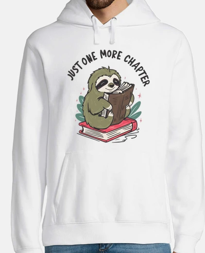 Sudadera just one more chapter bookworm sloth