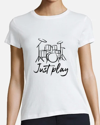 Just play drums music t shirt tostadora