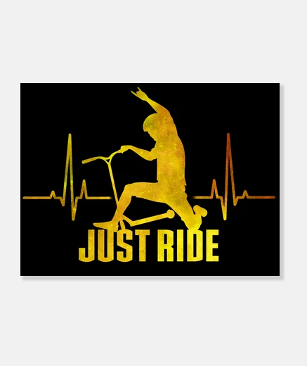 Wall just ride scooter heartbeat line