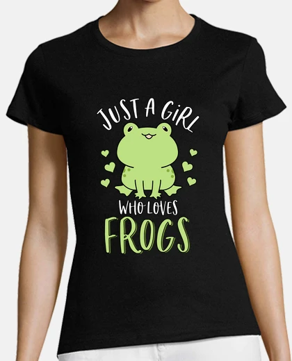 Tee-shirt juste une fille qui aime les grenouilles cadeau d'amphibiens d'amant de grenouille mignon