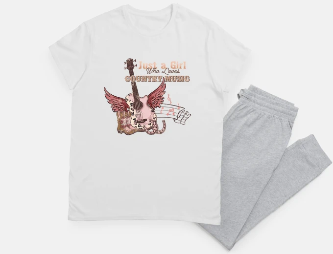 Pyjama juste une fille qui aime musique country nuit sommeil 