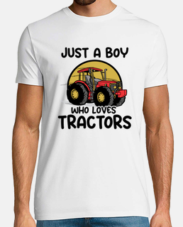 juste un garçon qui aime la ferme de tracteurs