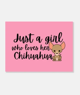juste une fille who loves sa toile rose chihuahua