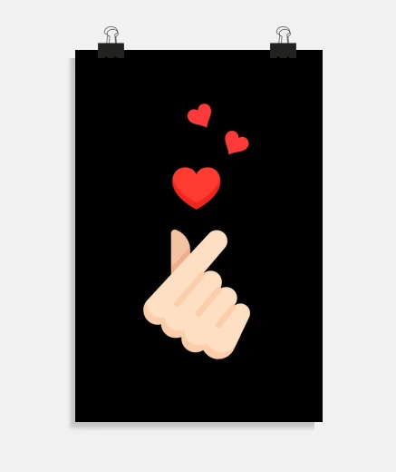 Poster k pop finger hearts south korea music
