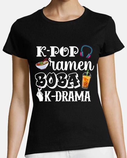 Tee-shirt K Pop Ramen Boba Bubble Tea K Drama