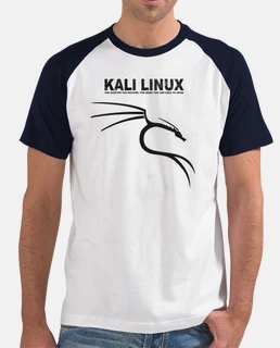 kali linux logo noir. manches de chemise garçon noir.
