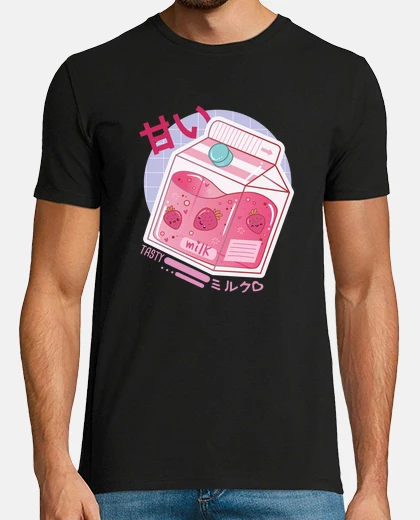 Tee-shirt kanji otaku i lait de fraise japonais
