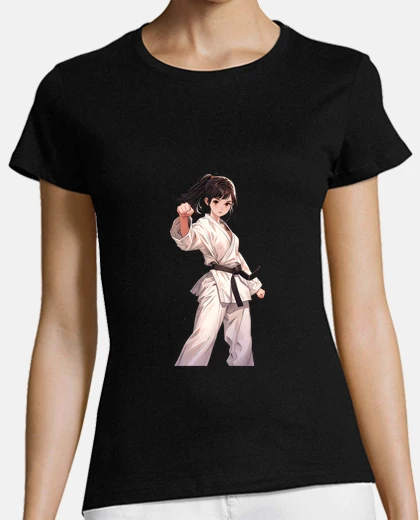 Tee-shirt karaté fille anime taekwondo combattant