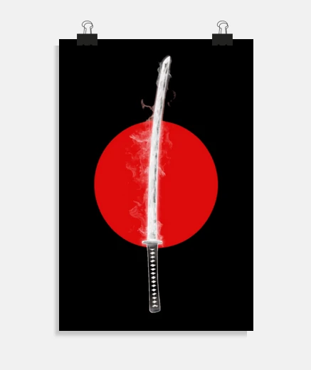 Poster katana de samourai, arts martiaux ,odachi, edo