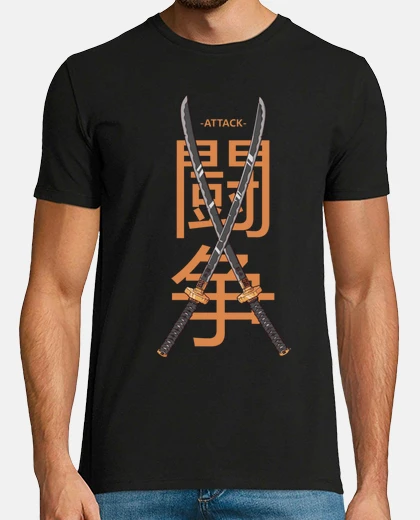 T-shirt katana in x, viet vo dao, attacco, sport