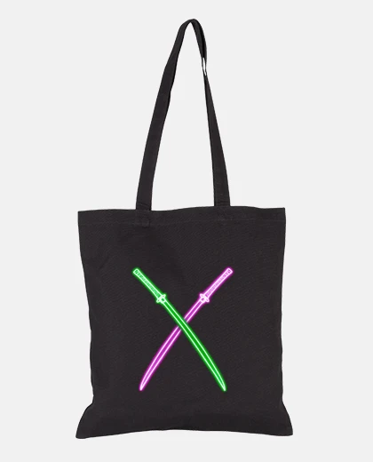 Borsa katana neon viola e verde