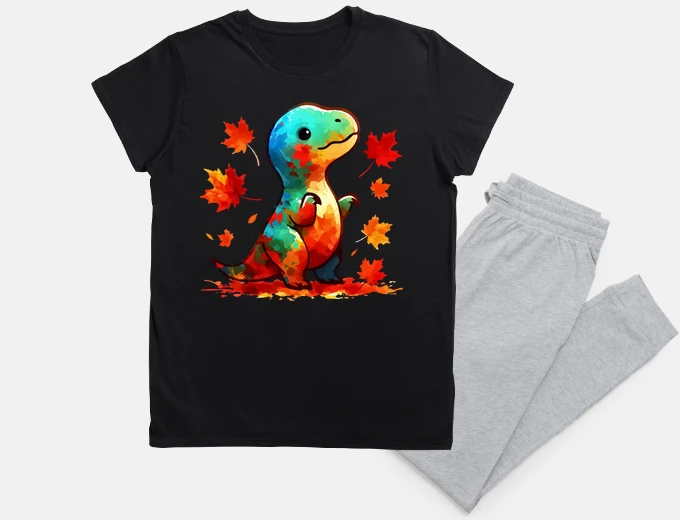 Pajama Kawaii Autumn Dinosaur Tyrannosaurus
