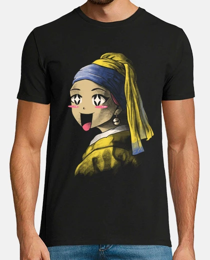 Tee-shirt kawaii avec une chemise à boucles d&#38;#39;oreilles de perles homme