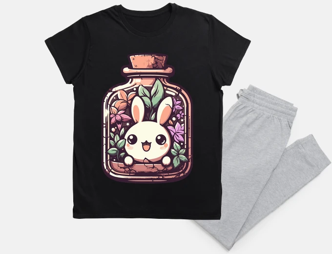Pajama Kawaii bunny in a bottle