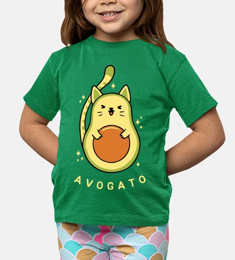 Kids kawaii cat avocado
