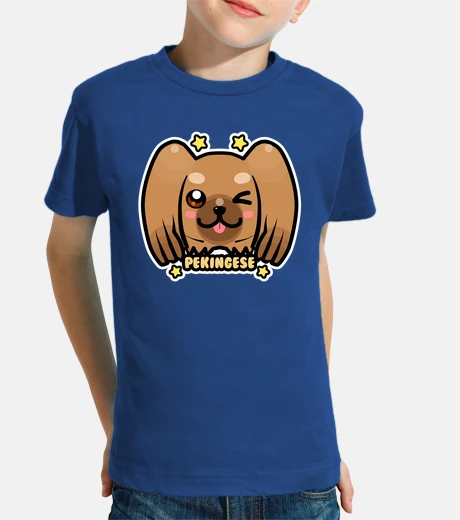 Kids KAWAII Chibi Pekingese Dog Face - Kids Shirt