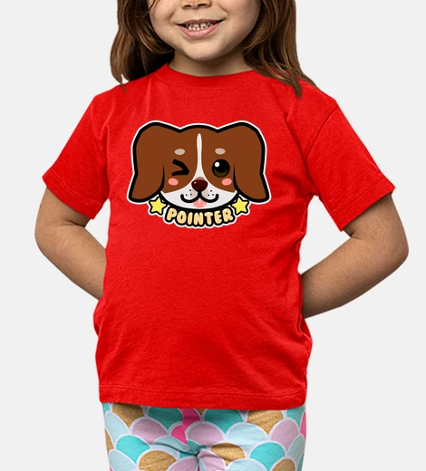 Kids KAWAII Chibi Pointer Dog Face - Kids Shirt