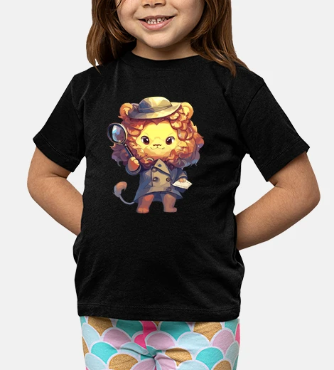 Kids Kawaii detective lion cat
