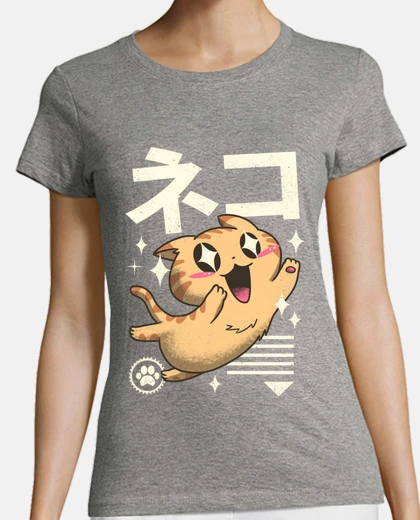 T-shirt kawaii feline shirt womens