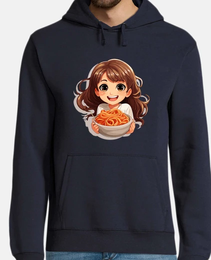 Sudadera kawaii girl eating spaghetti