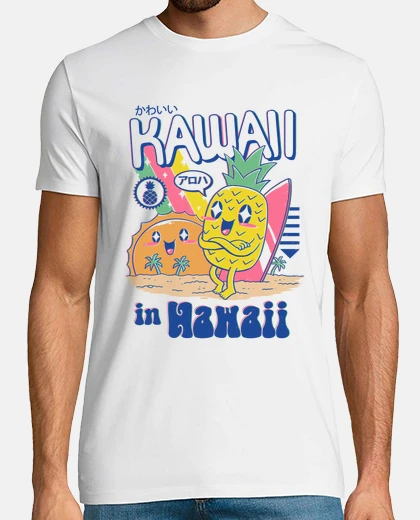 T-shirt kawaii in mens camicia hawaii