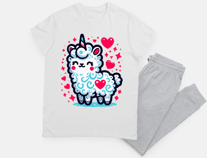 Pyjama Kawaii llama llamacorn unicorn of love