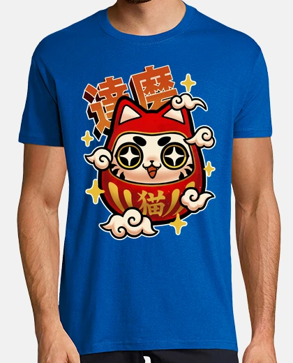 T-shirt kawaii neko daruma - japan traditional