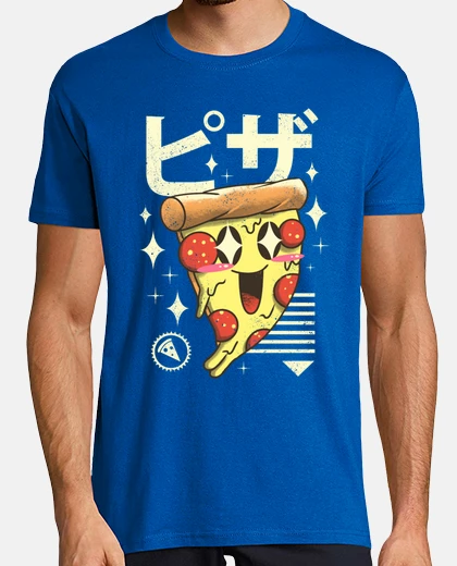 Camiseta kawaii pizza camisa para hombre