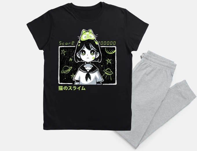Pyjama kawaii space girl - anime style - alien