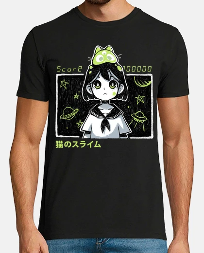 Tee-shirt kawaii space girl - style anime - chat extraterrestre
