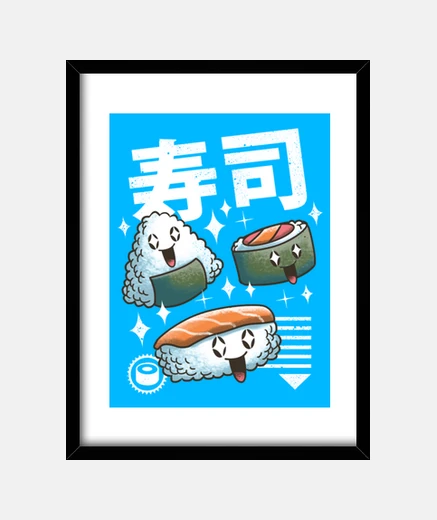 Framed Kawaii Sushi