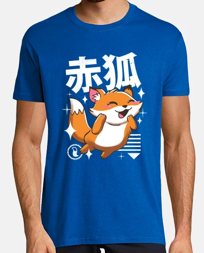Camiseta kawaii zorro camisa para hombre